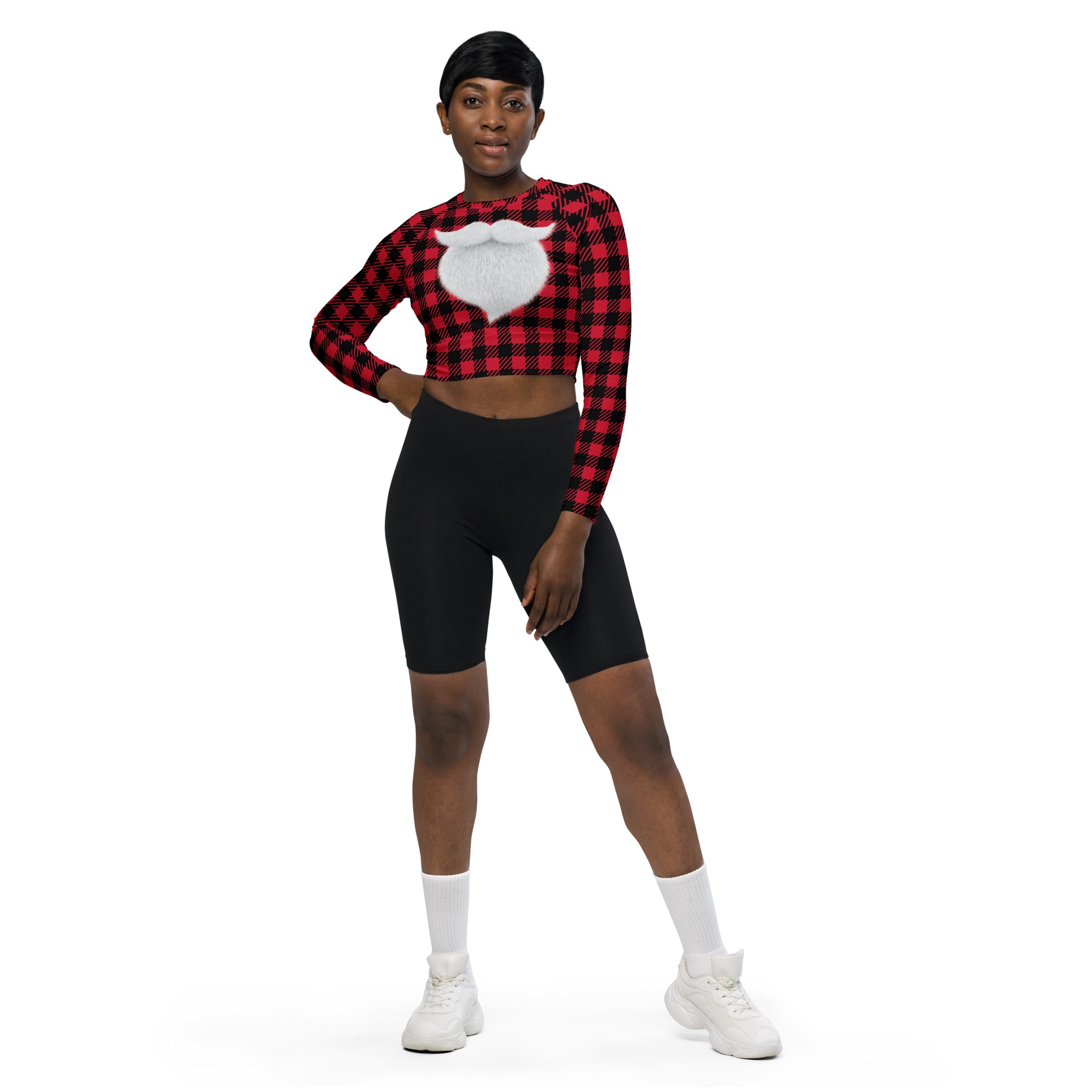 plaid-christmas-colors-santa-cropped-long-sleeved-top-girls-wickedyo2